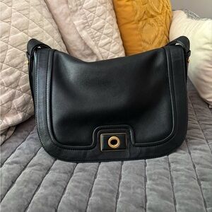 Elegant Black Leather Shoulder Bag